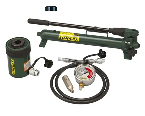 ST306HCA, 30 Ton, 6.13 in Stroke, Center Hole Hydraulic Cylinder and Steel Hand Pump Set